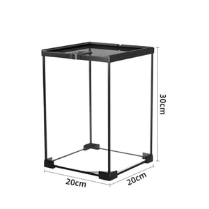 Terrarium en verre empilable pour reptiles avec couvercle grillagé