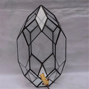 Terrarium géométrique en verre fait main pour plantes