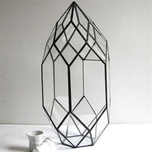 Terrarium géométrique en verre fait main pour plantes