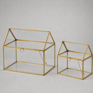 Terrarium géométrique en verre teinté fait main
