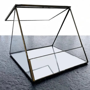 Terrarium triangulaire en verre pour plantes et micro-paysages