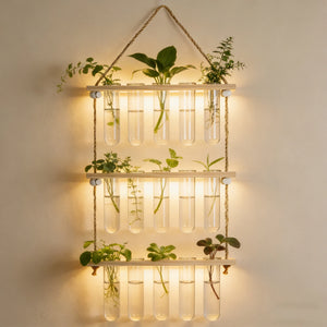 Station de propagation murale hydroponique avec tubes en verre